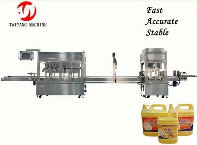 Omron Programmable Controller-PLC High-Speed Four-Head Tracking Filling and Capping All-in-One Machine